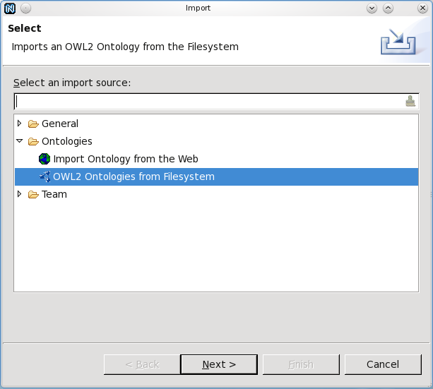 Importing an ontology from the filesystem