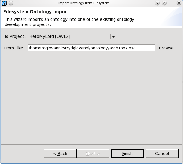 Importing the tbox of the architecture