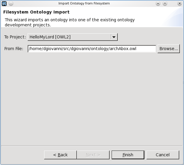 Importing the abox of the architecture